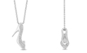 Enchanted Disney Fine Jewelry Enchanted Disney Diamond Cinderella Slipper Pendant Necklace (1/5 ct. t.w.) in Sterling Silver